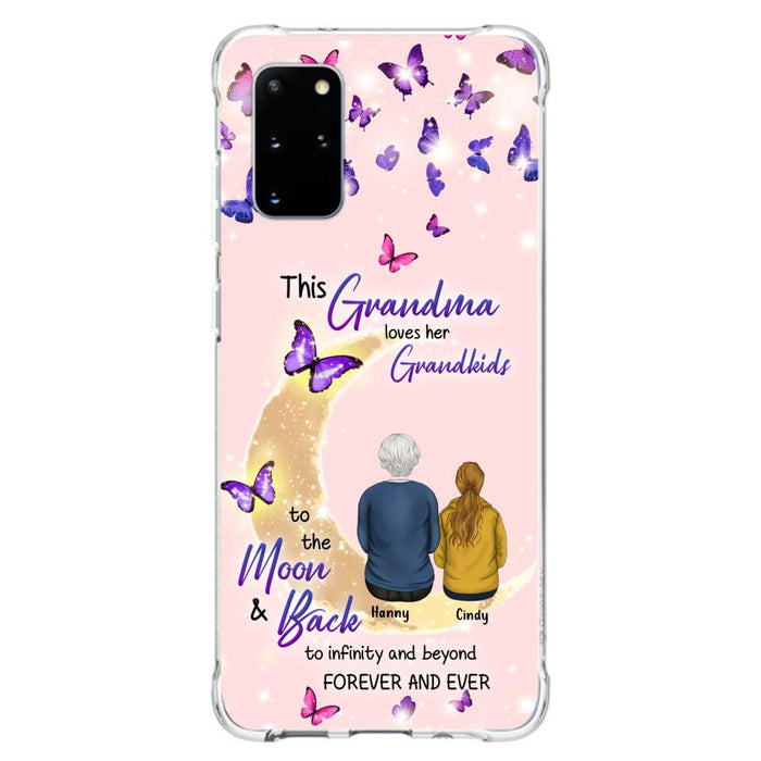 Custom Personalized Grandma Phone Case - Up to 4 Kids - This Grandma Loves Her Grandkids To The Moon And Back