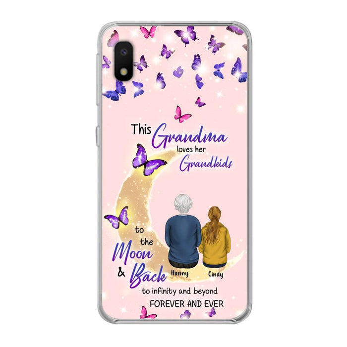 Custom Personalized Grandma Phone Case - Up to 4 Kids - This Grandma Loves Her Grandkids To The Moon And Back