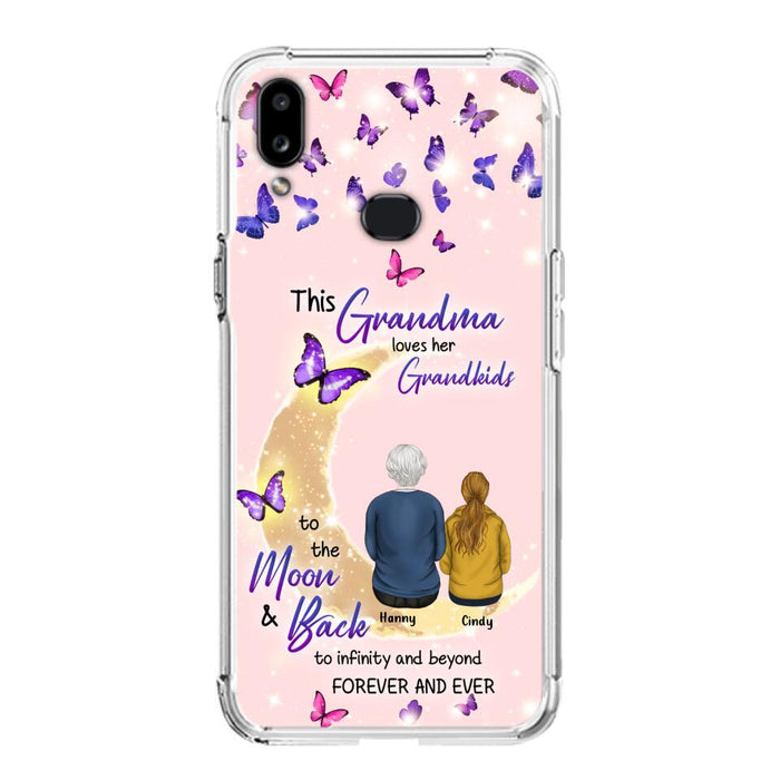 Custom Personalized Grandma Phone Case - Up to 4 Kids - This Grandma Loves Her Grandkids To The Moon And Back