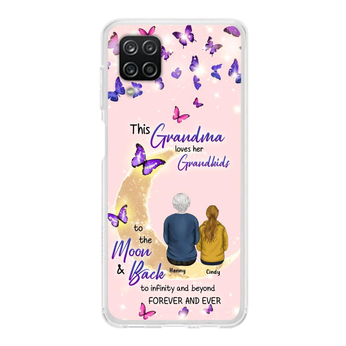 Custom Personalized Grandma Phone Case - Up to 4 Kids - This Grandma Loves Her Grandkids To The Moon And Back