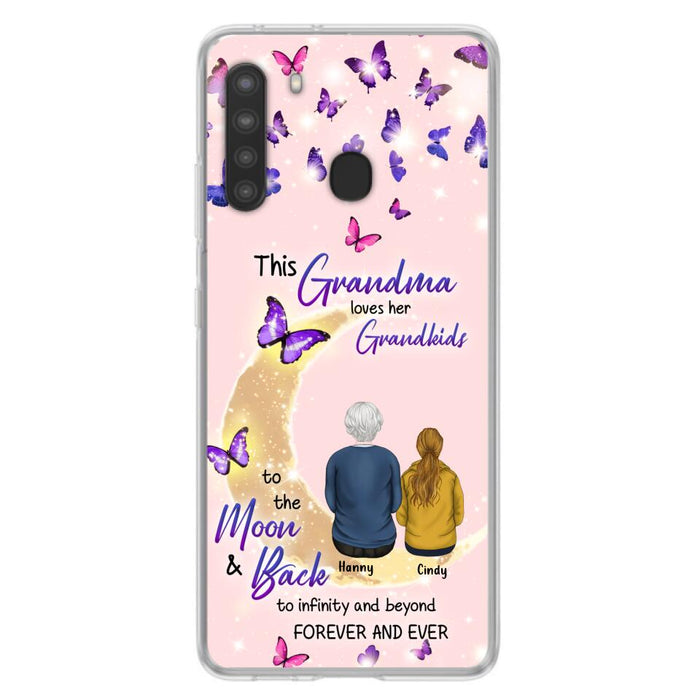 Custom Personalized Grandma Phone Case - Up to 4 Kids - This Grandma Loves Her Grandkids To The Moon And Back