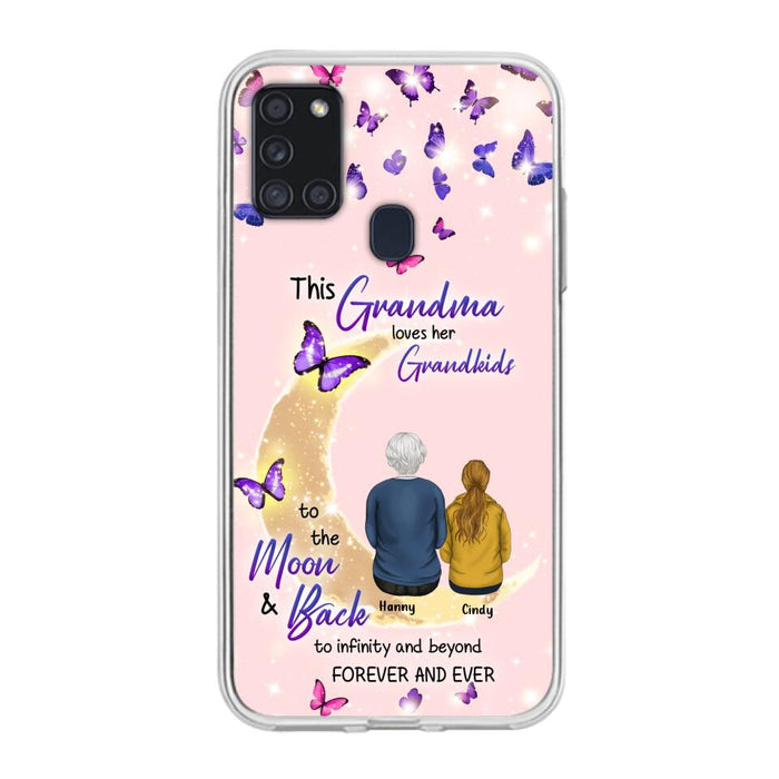 Custom Personalized Grandma Phone Case - Up to 4 Kids - This Grandma Loves Her Grandkids To The Moon And Back