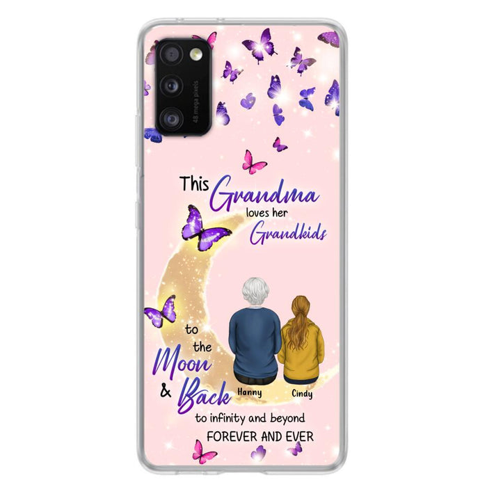 Custom Personalized Grandma Phone Case - Up to 4 Kids - This Grandma Loves Her Grandkids To The Moon And Back