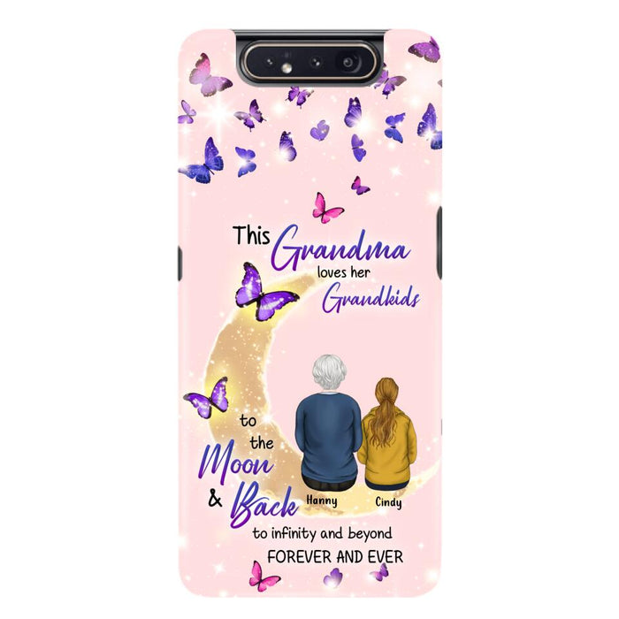 Custom Personalized Grandma Phone Case - Up to 4 Kids - This Grandma Loves Her Grandkids To The Moon And Back