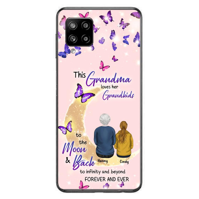 Custom Personalized Grandma Phone Case - Up to 4 Kids - This Grandma Loves Her Grandkids To The Moon And Back