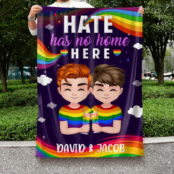 Customized LGBT Flag Sign - Gift Idea For LGBT - Hate Has No Home Here