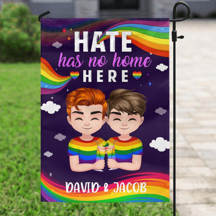Customized LGBT Flag Sign - Gift Idea For LGBT - Hate Has No Home Here