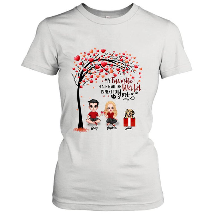 Custom Personalized Couple T-shirt - Up to 5 Dogs - Gifts for Couples - Happy Valentine's Day