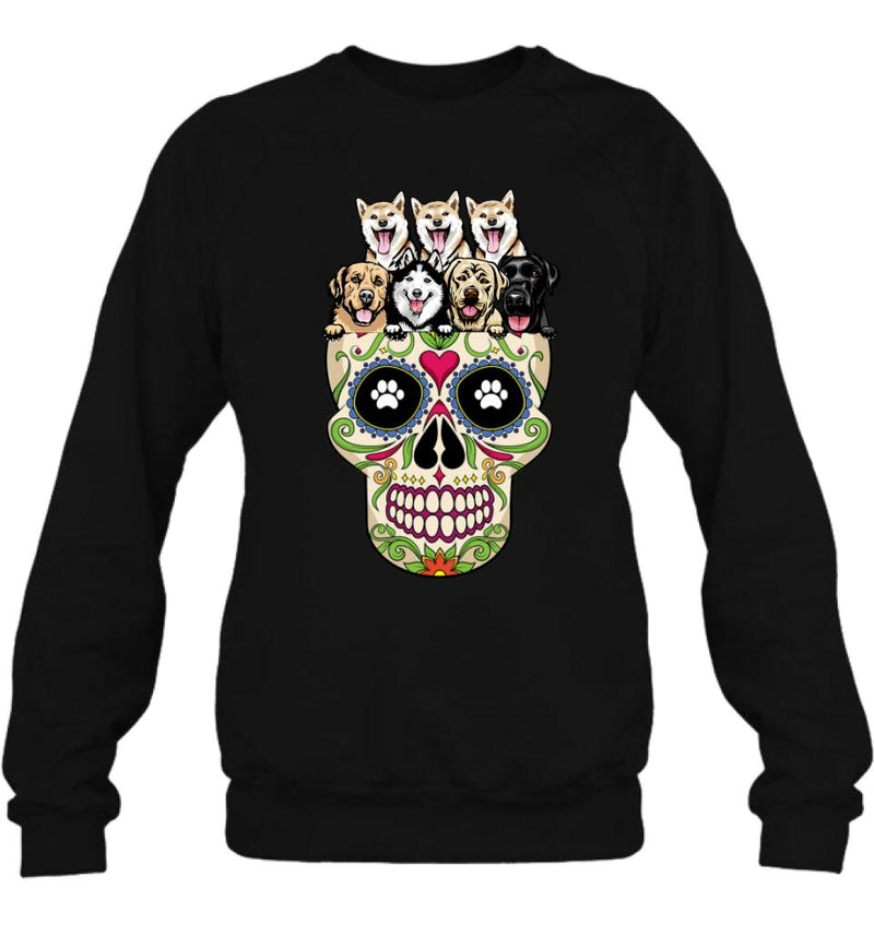 Personalized Sugar Skull Pets T-shirt/Hoodie/Sweatshirt/Sleeve - Gift for Dog/Cat Lovers - Up to 7 Pets