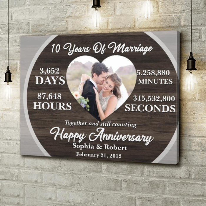 Custom Photo Wedding Anniversary Milestones  Horizontal Canvas - Gift Idea For Couple/Wedding Anniversary - Happy Anniversary