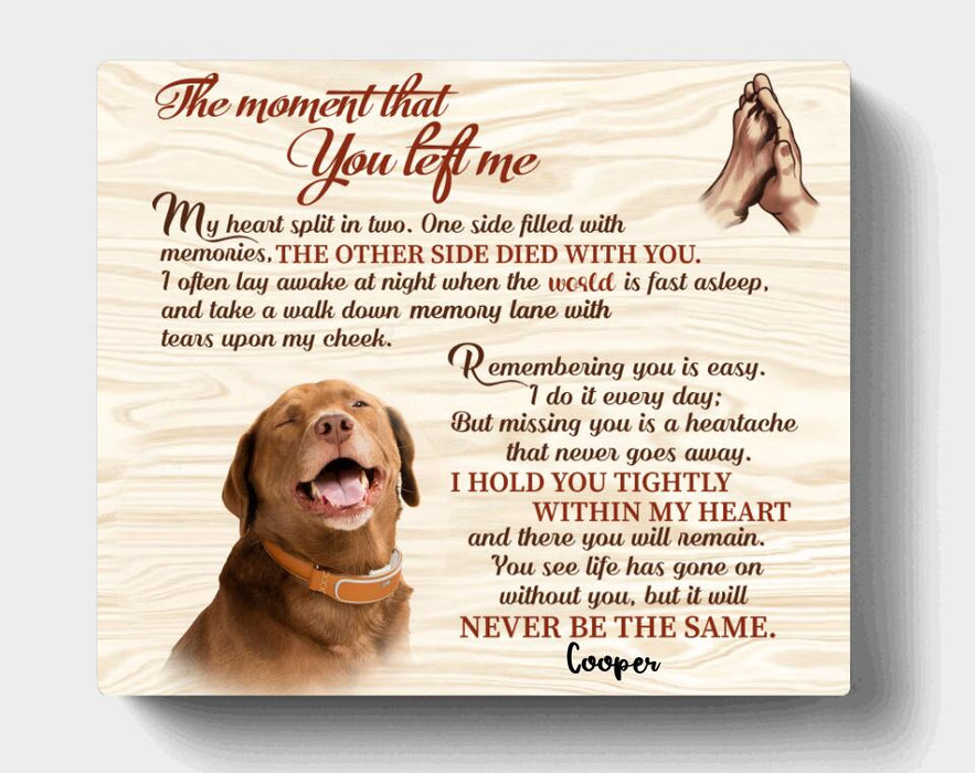 Personalized Dog Memorial Canvas  - Gift For Dog Owners - My Heart Split In Two - 9RUHCI