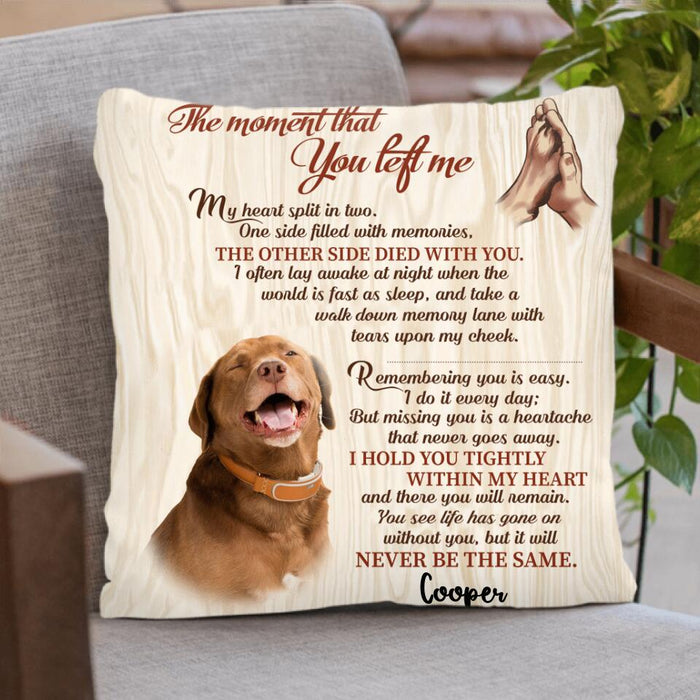 Personalized Dog Memorial Pillow Cover - Gift For Dog Owners - My Heart Split In Two - 9RUHCI