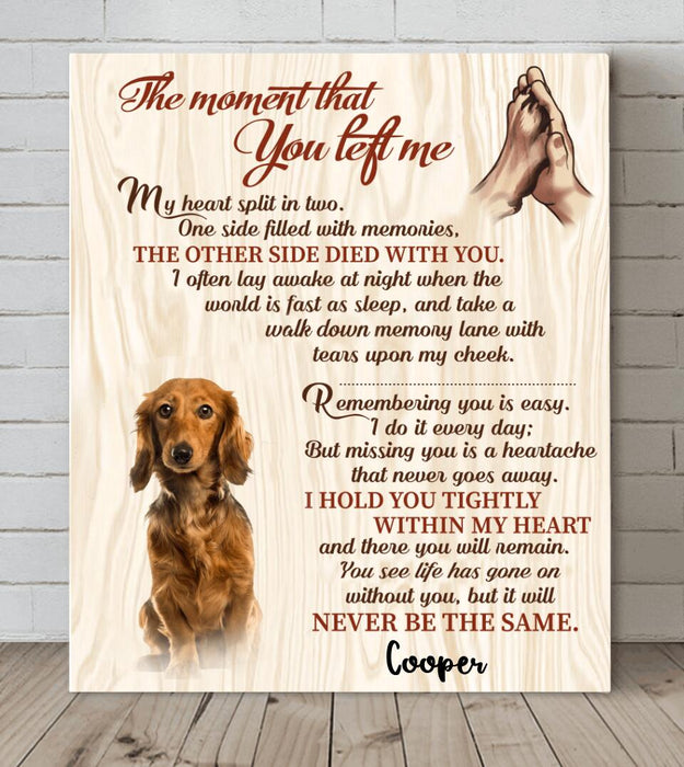 Personalized Dog Memorial Canvas  - Gift For Dog Owners - My Heart Split In Two - 9RUHCI