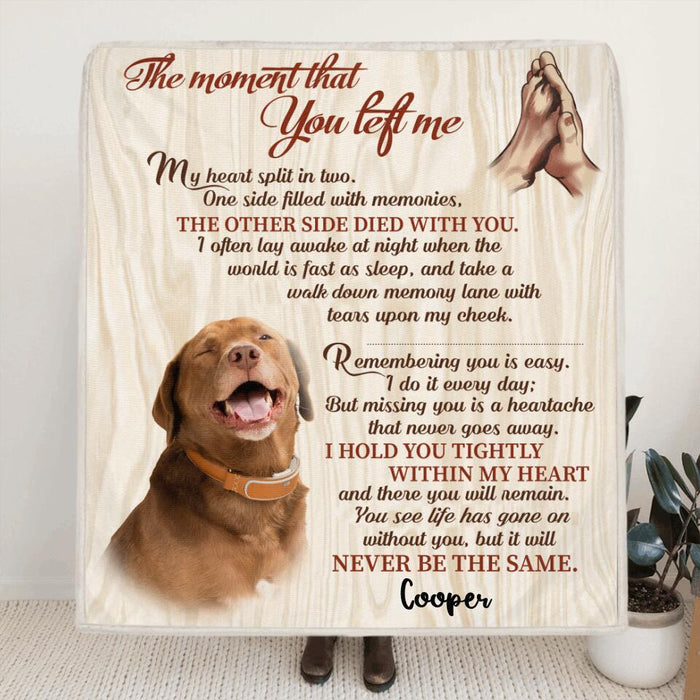 Personalized Dog Memorial Blanket - Gift For Dog Owners - My Heart Split In Two - 9RUHCI