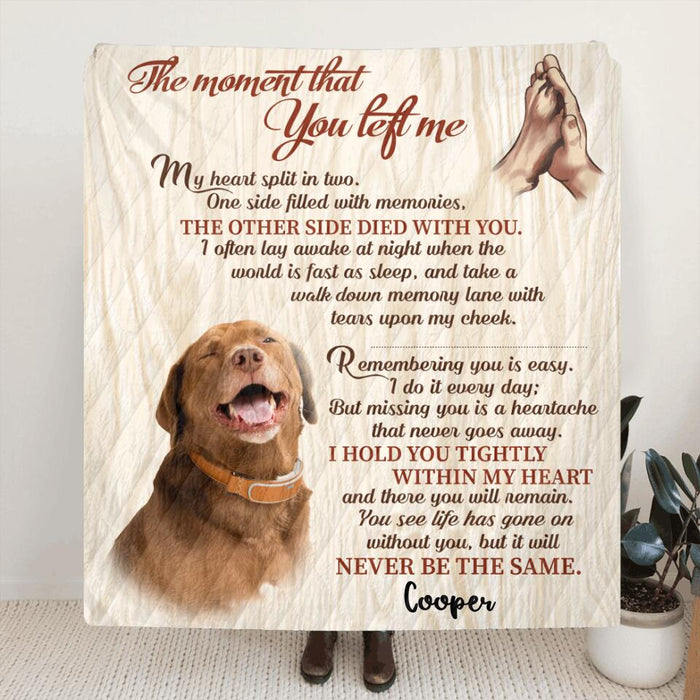 Personalized Dog Memorial Blanket - Gift For Dog Owners - My Heart Split In Two - 9RUHCI