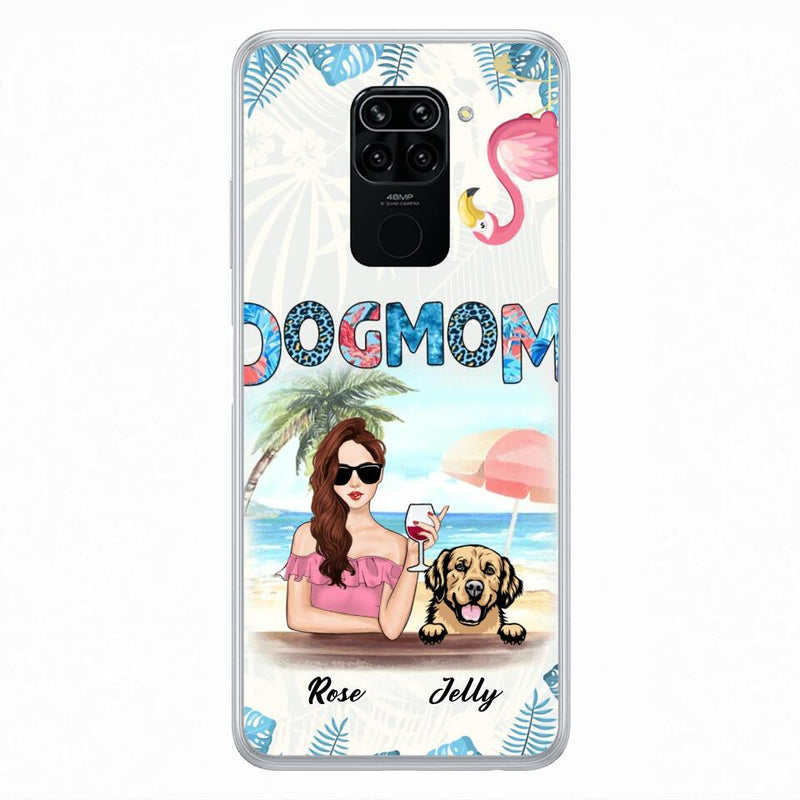 Personalized Dog Mom Summer Patterned Phone Case - Up to 4 Dogs - Gift Idea For Dog Mom - Case For Xiaomi, Oppo And Huawei