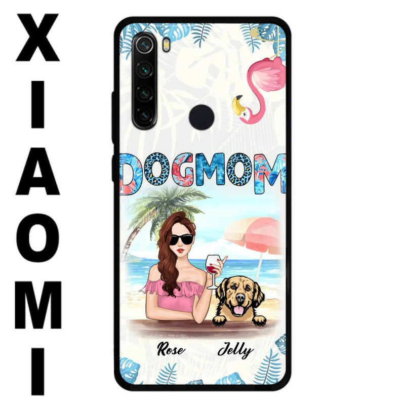 Personalized Dog Mom Summer Patterned Phone Case - Up to 4 Dogs - Gift Idea For Dog Mom - Case For Xiaomi, Oppo And Huawei