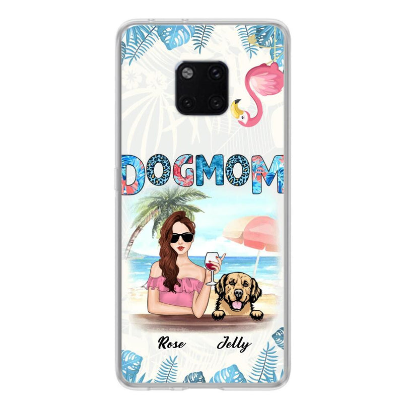 Personalized Dog Mom Summer Patterned Phone Case - Up to 4 Dogs - Gift Idea For Dog Mom - Case For Xiaomi, Oppo And Huawei
