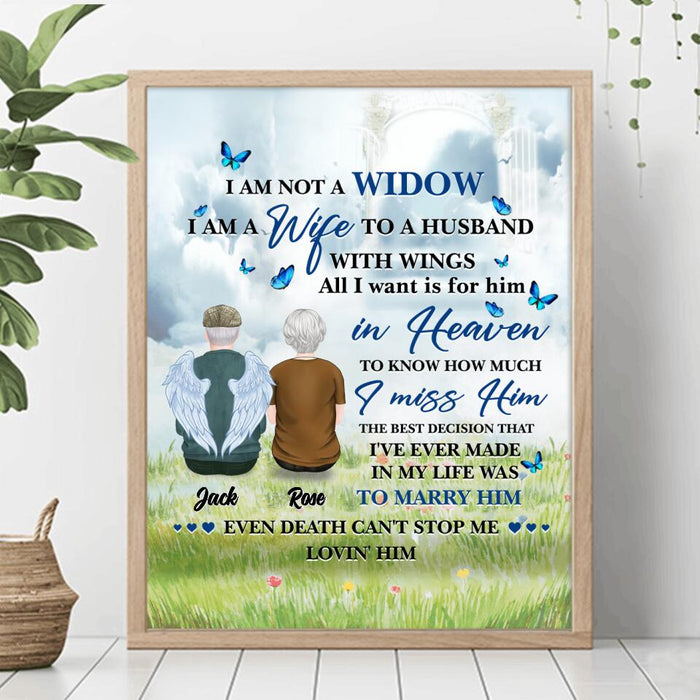 Custom Personalized Couple Poster - Memorial Gift Idea For Couple - I Am A Wife To A Husband With Wings