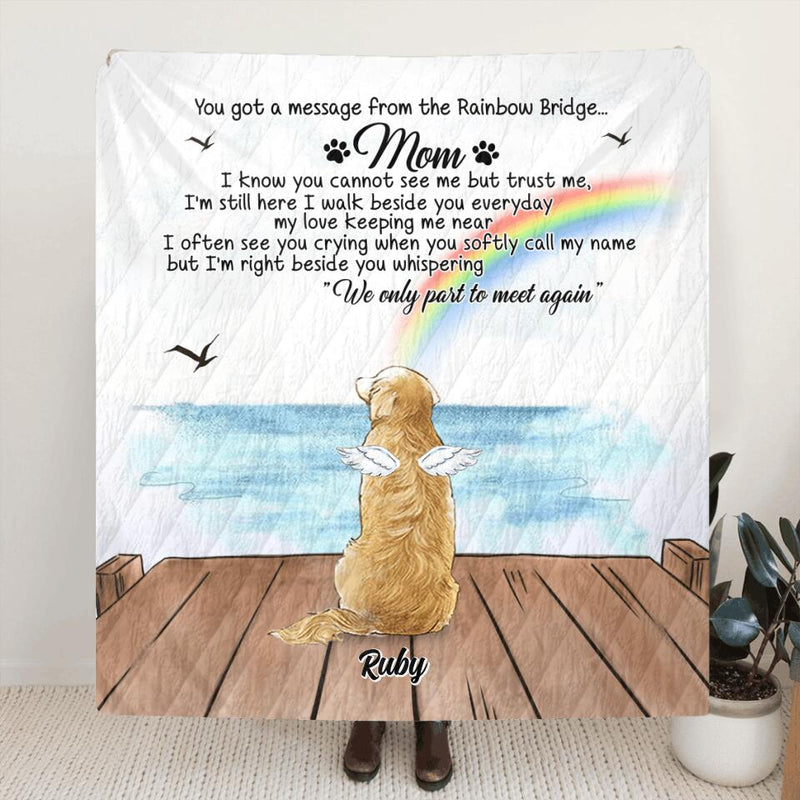 Personalized Memorial Pet Quilt/Fleece Blanket/Pillow Cover - Memorial Gift For Dog/Cat Lover - I'm Still Here