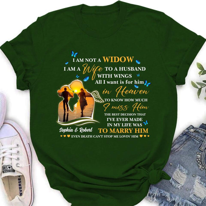 Custom Personalized Couple Shirt - Memorial Gift Idea For Couple - I Am A Wife To A Husband With Wings