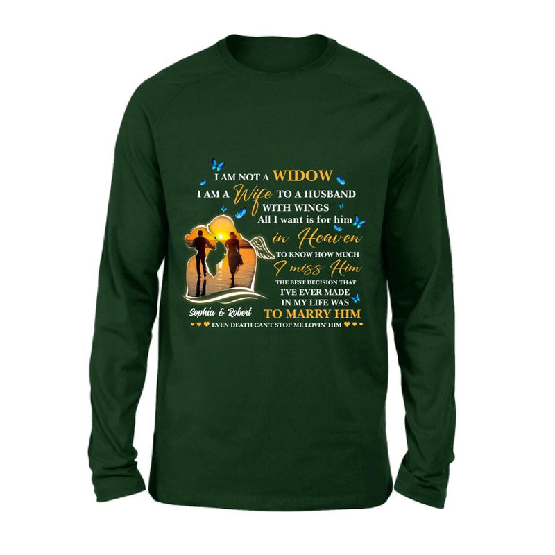 Personalized Couple Shirt - Memorial Gift Idea For Couple - I Am A Wife To A Husband With Wings