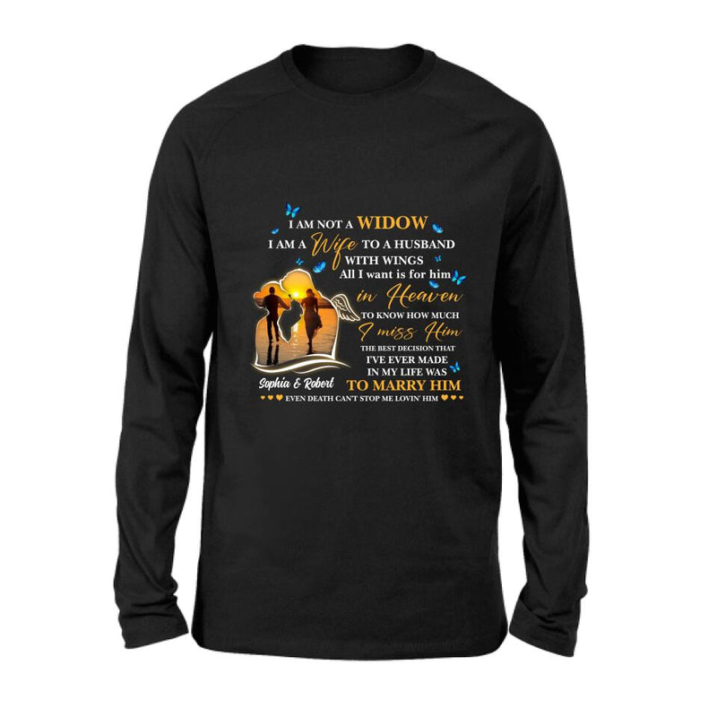 Personalized Couple Shirt - Memorial Gift Idea For Couple - I Am A Wife To A Husband With Wings