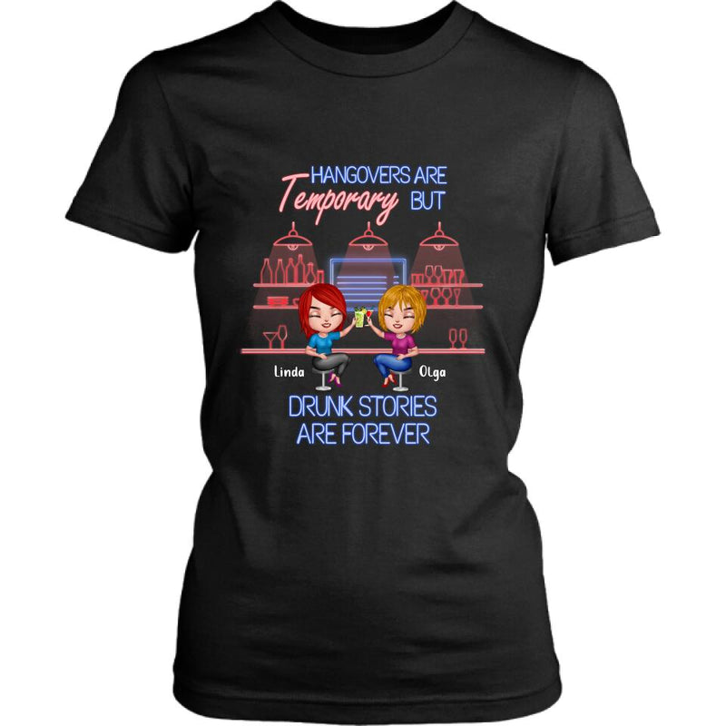 Personalized Drinking Friends Shirt - Up to 4 People - Gift Idea For Friends - Hangovers Are Temporary But Drunk Stories Are Forever
