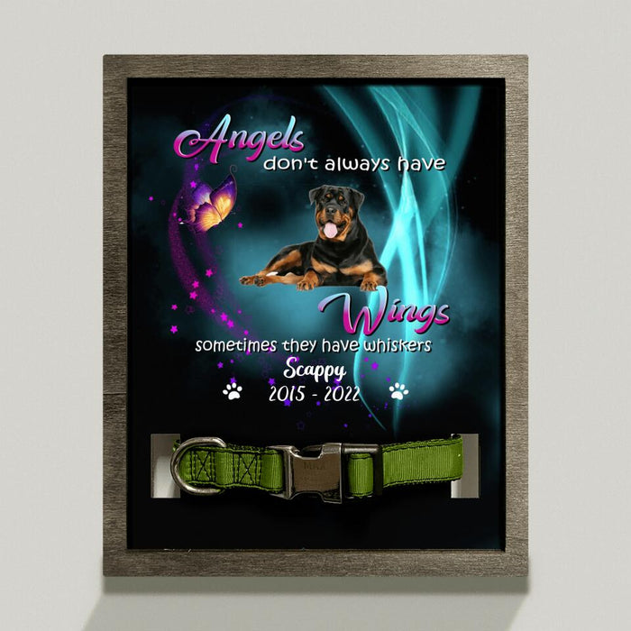 Personalized Dog Photo Loss Frame - Memorial Gift Idea For Dog Owner - Angels Don't Always Have Wings, Sometimes They Have Whiskers