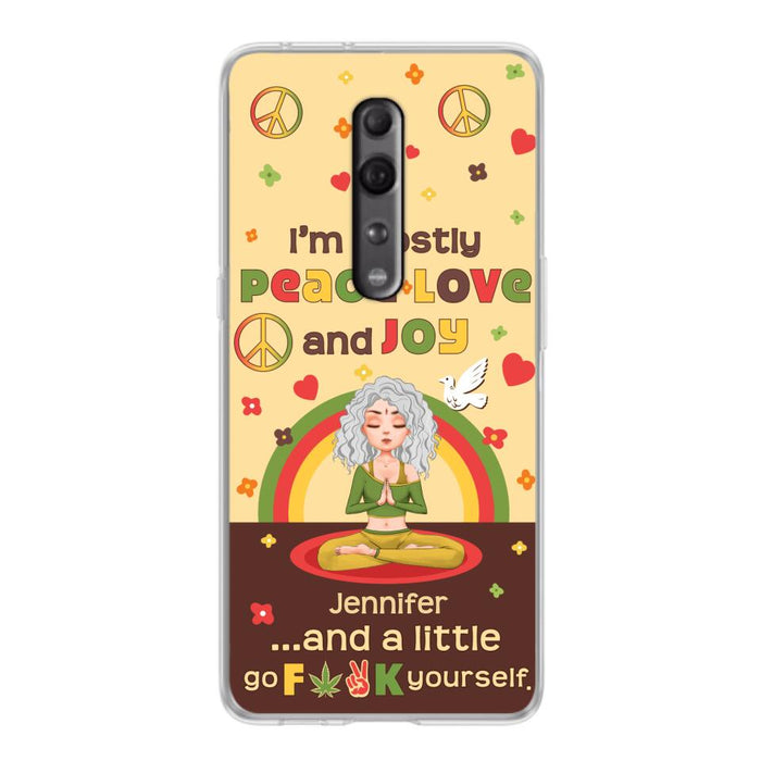 Custom Personalized Yoga Phone Case for Oppo/Xiaomi/Huawei - Gift Idea For Yoga Lover - I'm Mostly Peace Love and Joy