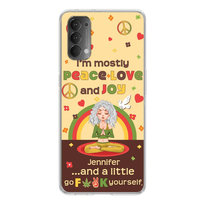 Custom Personalized Yoga Phone Case for Oppo/Xiaomi/Huawei - Gift Idea For Yoga Lover - I'm Mostly Peace Love and Joy