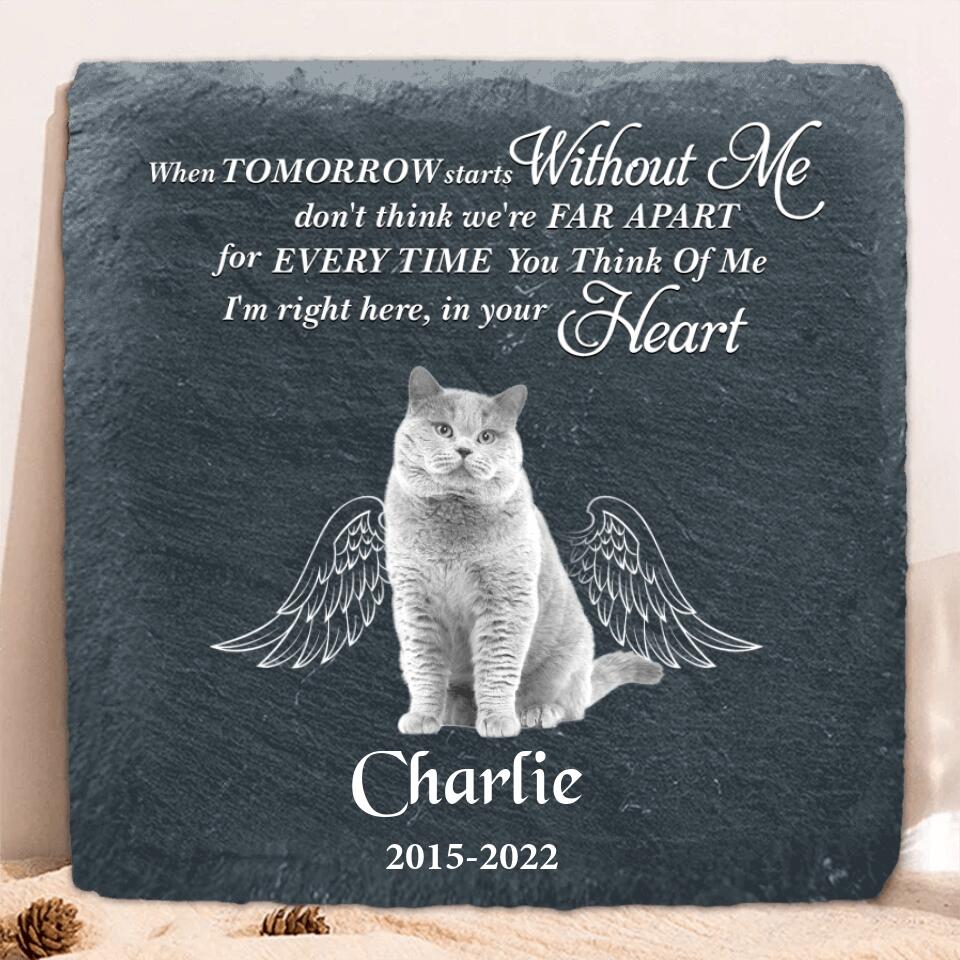 Personalized Memorial Dog Square Lithograph - Remembrance Stones Gift Idea For Dog Lover - I'm Right Here Inside Your Heart