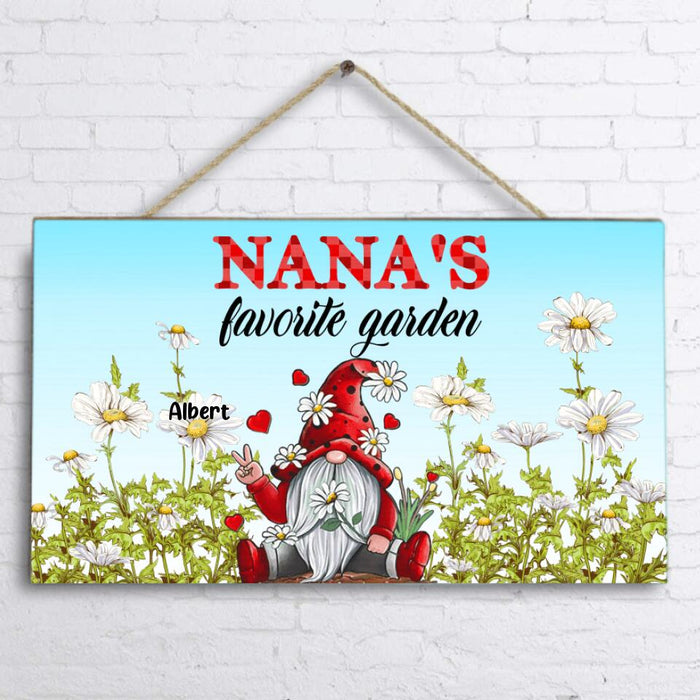 Custom Personalized Grandma Door Sign - Best Gift For Family - Nana's Favorite Garden