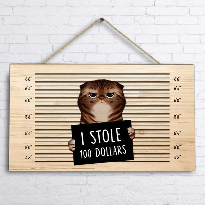 Custom Personalized Bad Cat Door Sign - Upto 2 Cats - Gift Idea For Cat Lover - Yes, We're Aware Of How Obnoxious