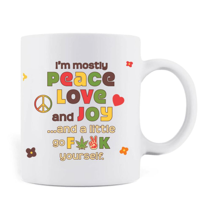 Personalized Chibi Girl Coffee Mug - Gift Idea For Best Friend/Birthday - I'm Mostly Peace Love and Joy