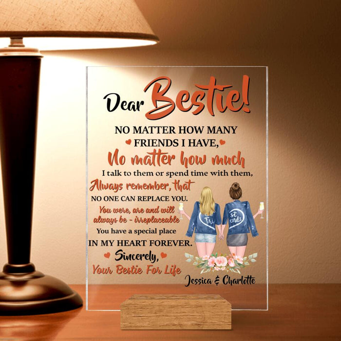 Custom Personalized Dear Bestie Acrylic Plaque - Gift Idea For Friend/ Bestie - You Have A Special Place In My Heart Forever