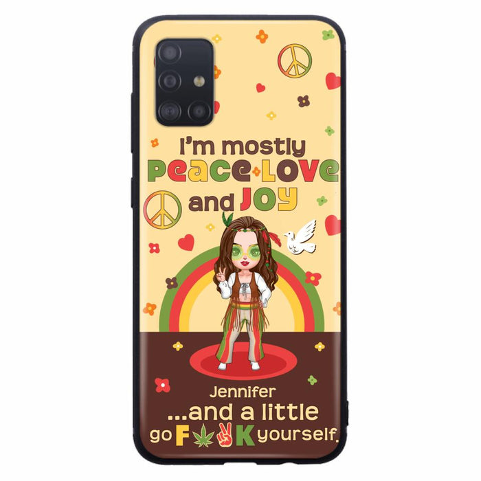 Custom Personalized Chibi Girl Case for iPhone/ Samsung - Gift Idea For Best Friend - I'm Mostly Peace Love and Joy