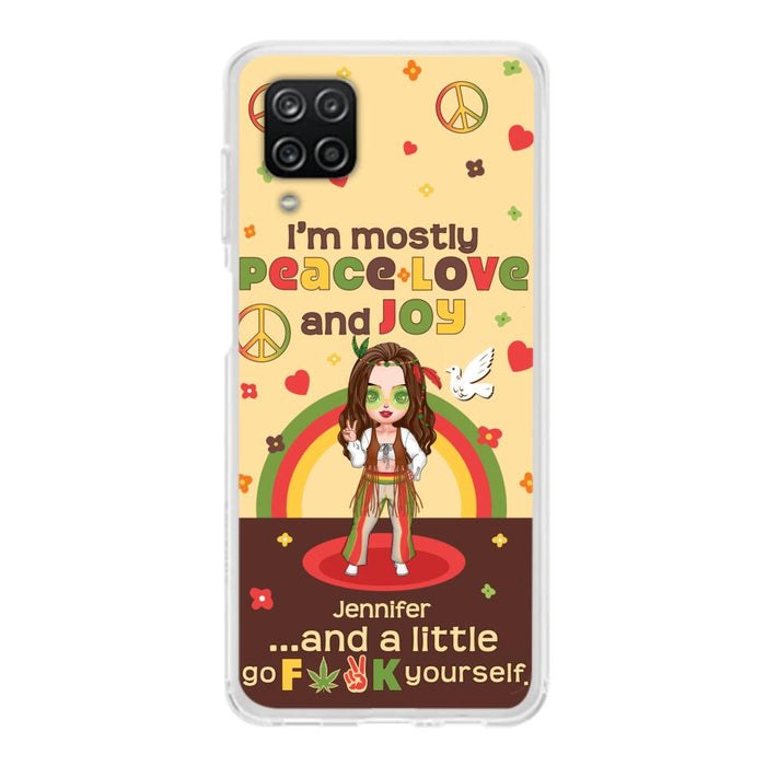 Custom Personalized Chibi Girl Case for iPhone/ Samsung - Gift Idea For Best Friend - I'm Mostly Peace Love and Joy