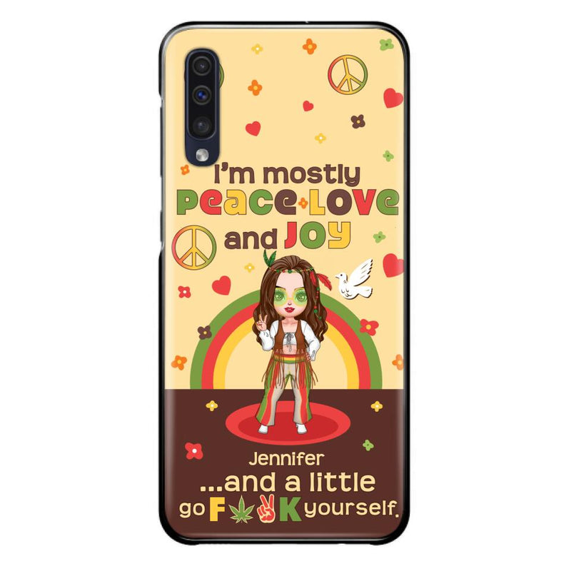 Custom Personalized Chibi Girl Case for iPhone/ Samsung - Gift Idea For Best Friend - I'm Mostly Peace Love and Joy
