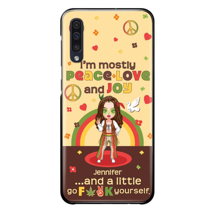 Custom Personalized Chibi Girl Case for iPhone/ Samsung - Gift Idea For Best Friend - I'm Mostly Peace Love and Joy