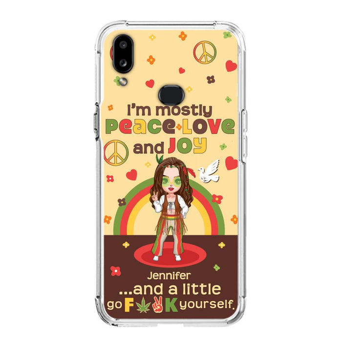 Custom Personalized Chibi Girl Case for iPhone/ Samsung - Gift Idea For Best Friend - I'm Mostly Peace Love and Joy