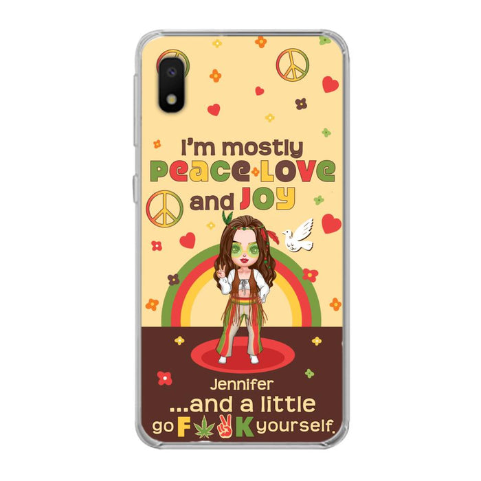 Custom Personalized Chibi Girl Case for iPhone/ Samsung - Gift Idea For Best Friend - I'm Mostly Peace Love and Joy