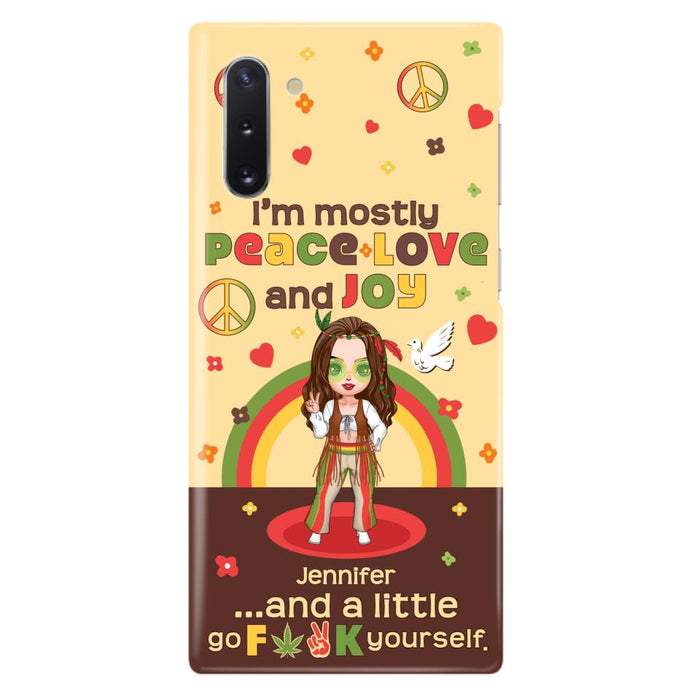 Custom Personalized Chibi Girl Case for iPhone/ Samsung - Gift Idea For Best Friend - I'm Mostly Peace Love and Joy