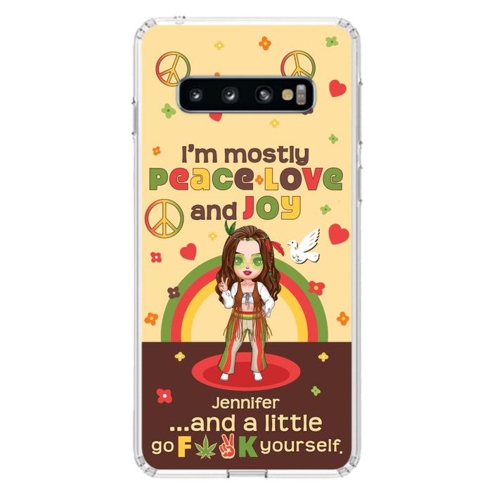 Custom Personalized Chibi Girl Case for iPhone/ Samsung - Gift Idea For Best Friend - I'm Mostly Peace Love and Joy