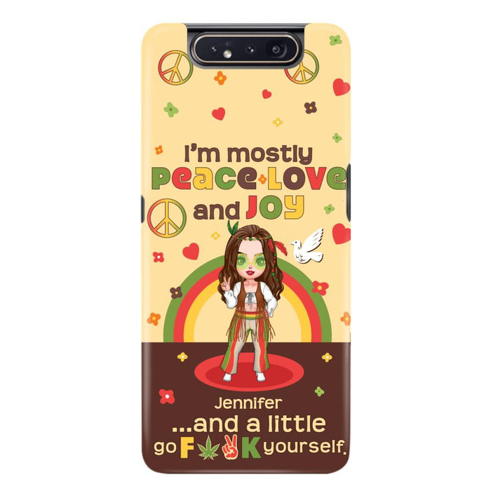 Custom Personalized Chibi Girl Case for iPhone/ Samsung - Gift Idea For Best Friend - I'm Mostly Peace Love and Joy