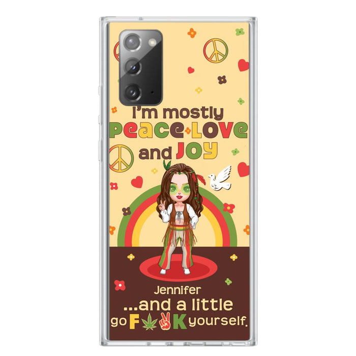 Custom Personalized Chibi Girl Case for iPhone/ Samsung - Gift Idea For Best Friend - I'm Mostly Peace Love and Joy