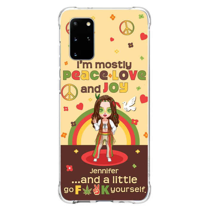 Custom Personalized Chibi Girl Case for iPhone/ Samsung - Gift Idea For Best Friend - I'm Mostly Peace Love and Joy