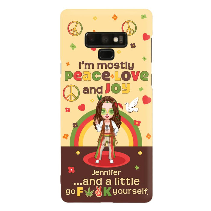 Custom Personalized Chibi Girl Case for iPhone/ Samsung - Gift Idea For Best Friend - I'm Mostly Peace Love and Joy