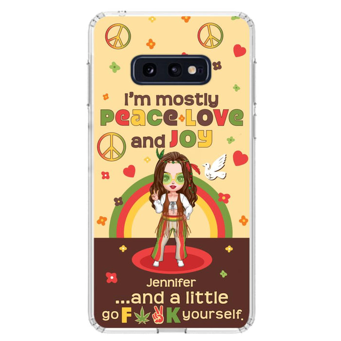 Custom Personalized Chibi Girl Case for iPhone/ Samsung - Gift Idea For Best Friend - I'm Mostly Peace Love and Joy