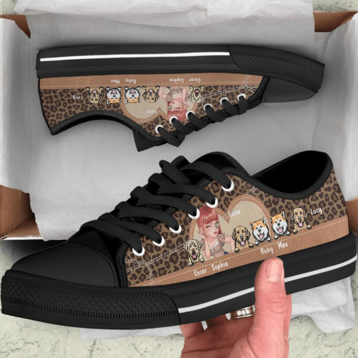 Custom Personalized Pet Mom Low Top Sneakers - Gift Idea For Dog Lover/ Cat Lover with up to 5 Pets